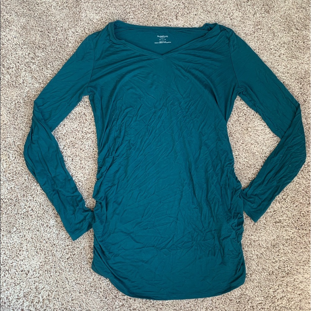 Motherhood Maternity Long Sleeved Teal Top M
